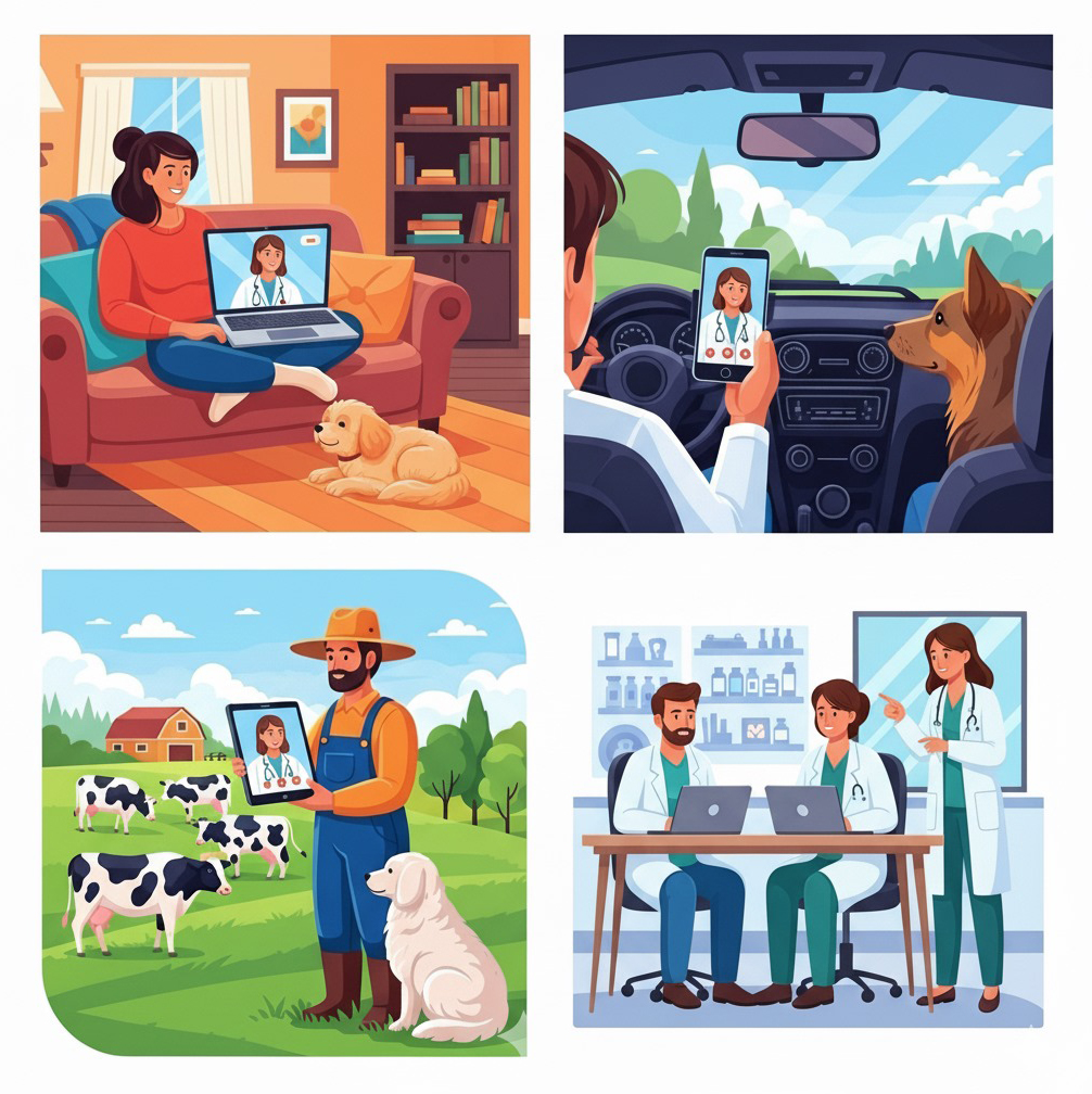 Lab Technician, Farmer, and Pet Parent Illustration